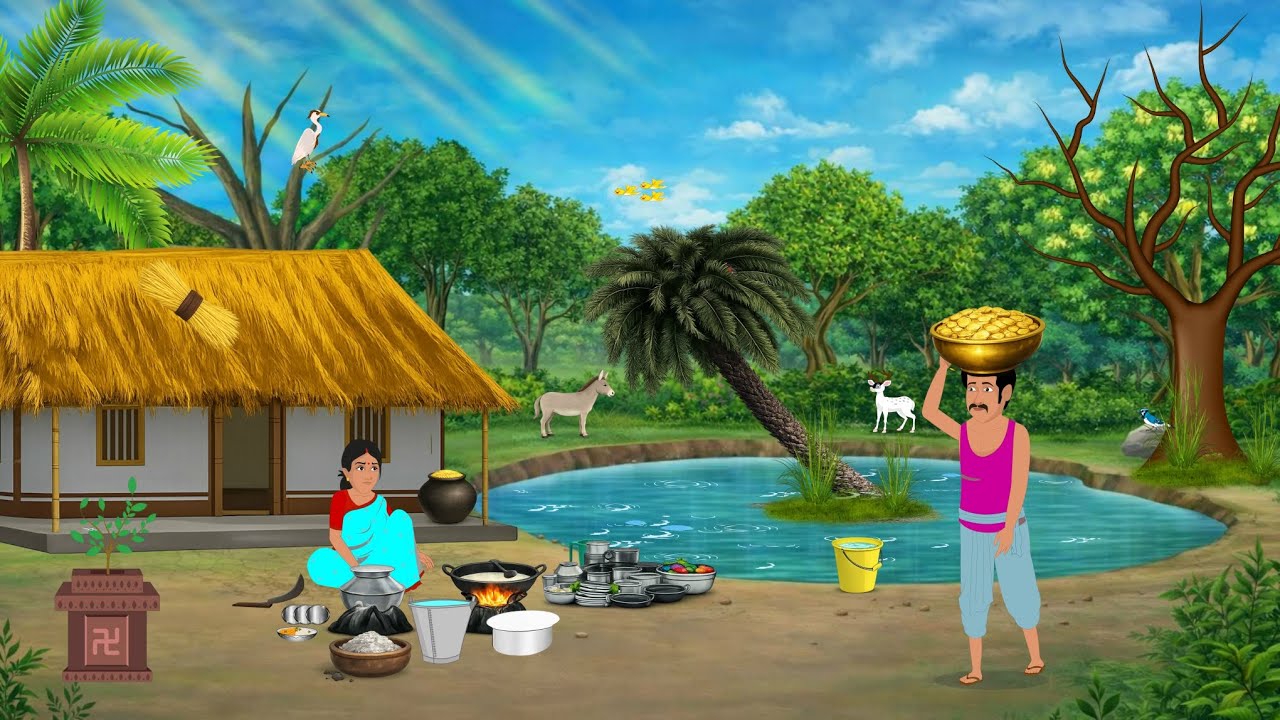 एक ईमानदार लकड़हरा और जादूई किसमत | Ek Imaandar Lakadhara | Hindi Kahani | Moral Story | Cartoon 