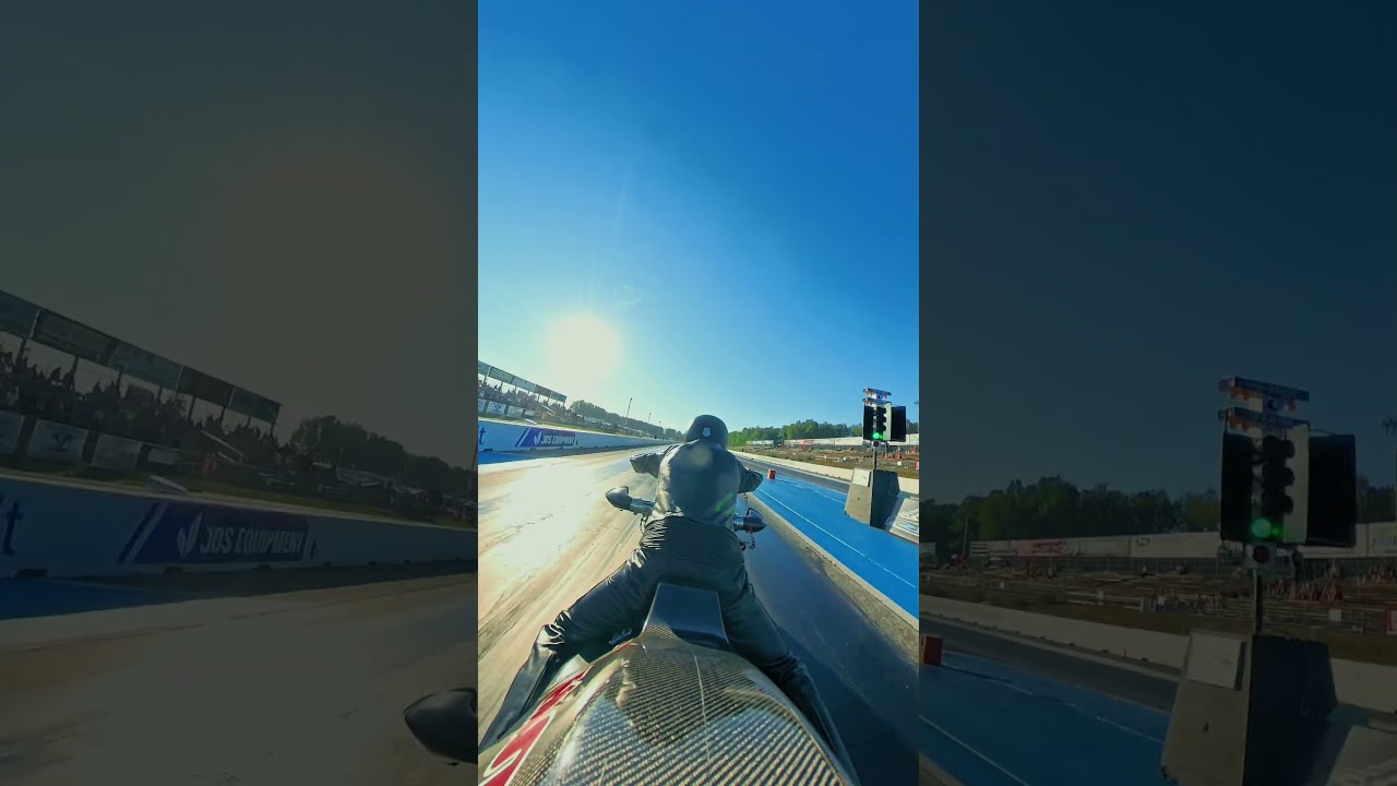 Riding a Top Fuel Harley at over 200mph... Siiiick 😈