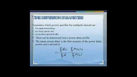PARAMETERS OF MOBILE MULTIPATH CHANNEL