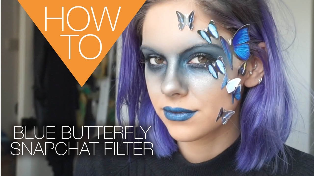 The Blue Butterfly Snapchat Filter HALLOWEEN Makeup Tutorial YouTube