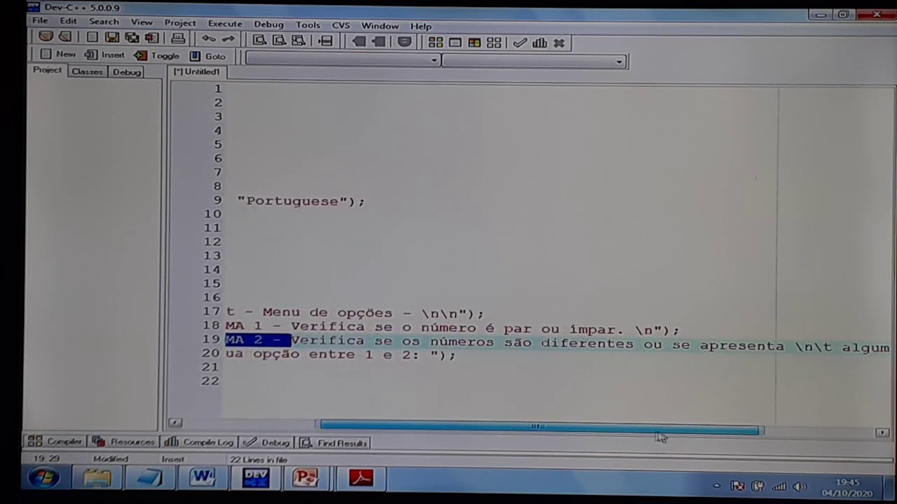 LINGUAGEM DE PROGRAMAÇÃO C - AULA 4 - EXERCÍCIO 1 - YouTube