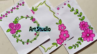 Pink Border Designs🩷/Project Work Designs/A4 Sheet/Assignment Front Page Design for School Project