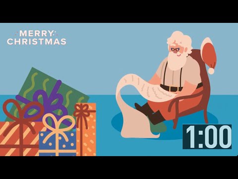 1 Minute Christmas Countdown Timer (with Music) |  Santa | Christmas Vibe