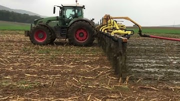 Applying manure. #agco #fendt #fendtpower #bazooka #manure #dragline
