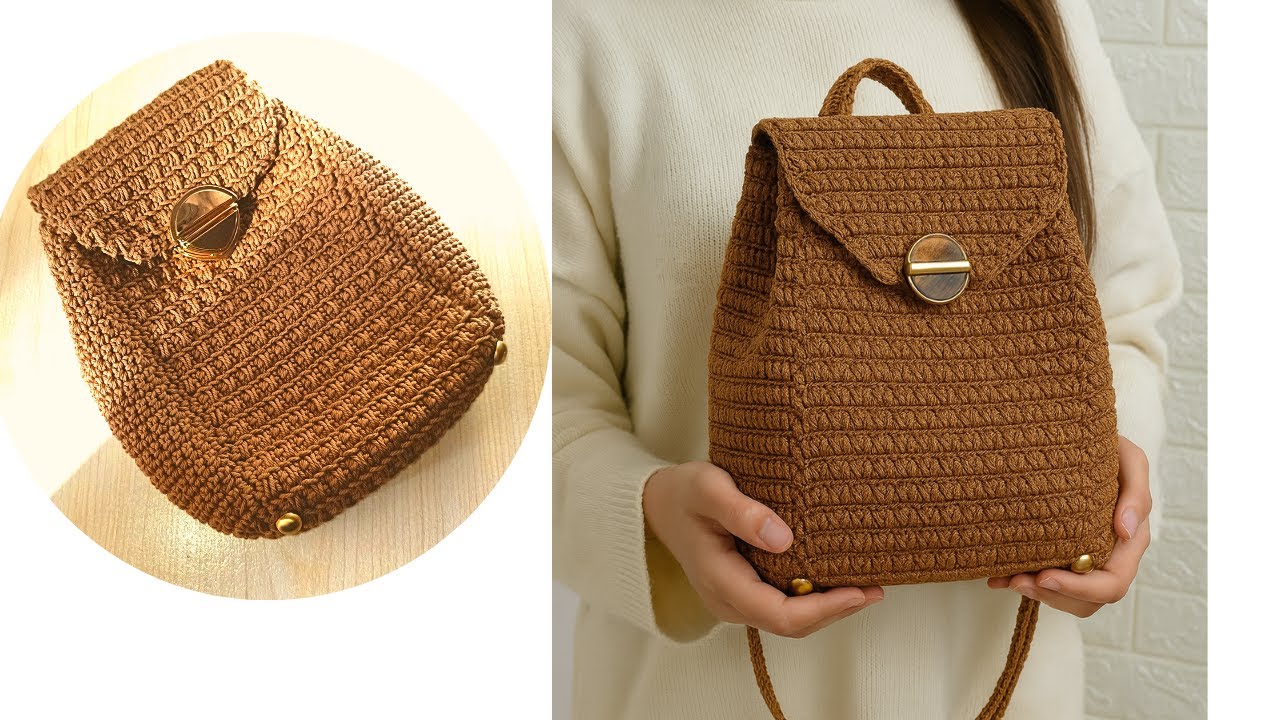 Легкий и новый вязаный крючком рюкзак, который идеально подходит для любого использования