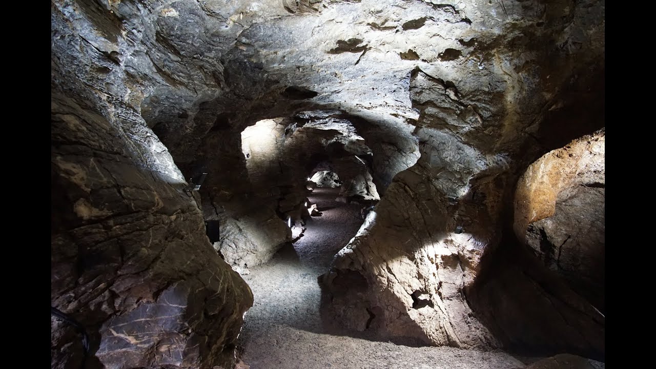 Light and Music show in Aggertal cave (Aggertalhöhle), Engelskirchen, Germany.