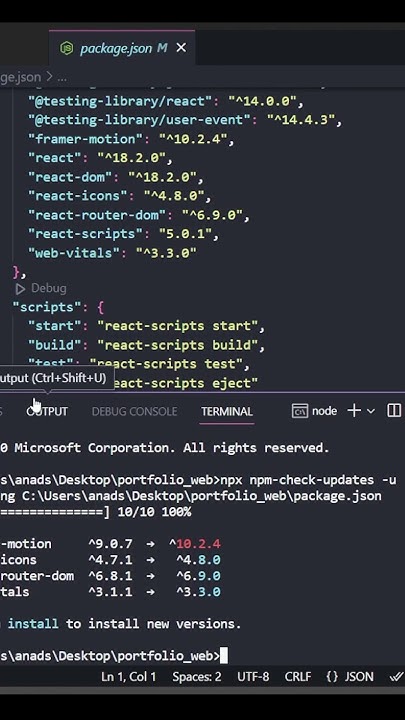 How To Update All Dependencies At Once In React JS Project #shorts # ...