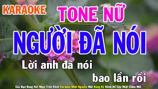 Người Đã Nói Karaoke Tone Nữ Nhạc Sống - Phối Mới Dễ Hát - Nhật Nguyễn