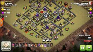 Another town hall 9 attack video using valkyrie and golem combinations