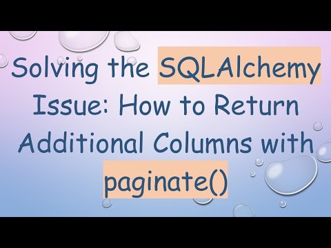 Solving the SQLAlchemy