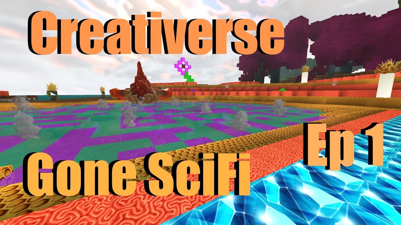 Creativerse Gone SciFI (Co-op Server with Moktoa) Ep 1 Big SciFi Build Project Reveal - Alien Planet