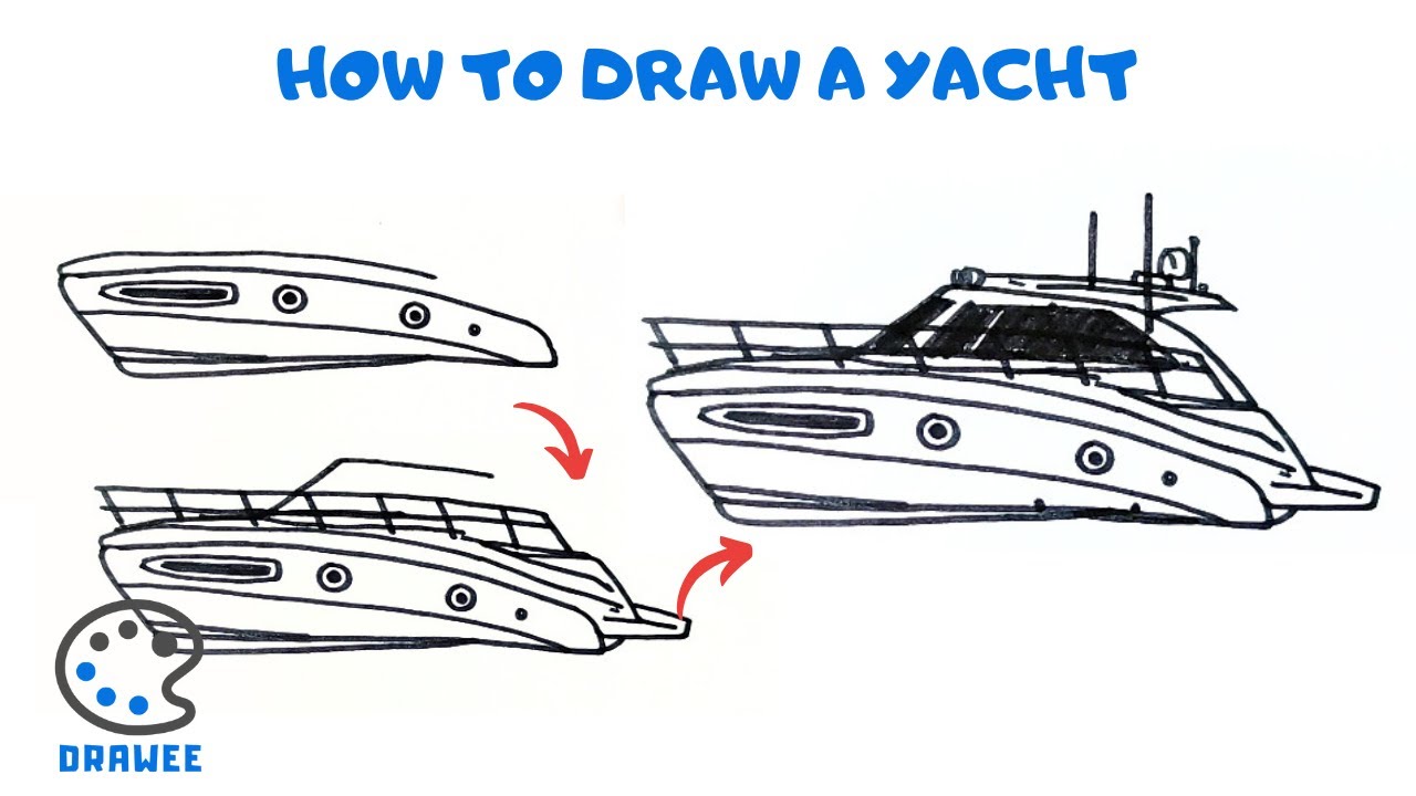 Boat Drawing for Kids Easiest Step by Step Tutorial