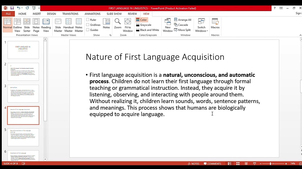 FIRST LANGUAGE IN LINGUISTICS   PowerPoint Product Activation Failed 2026 01 11 23 50 49