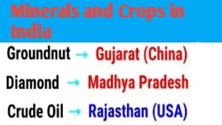 MCQ on Minerals and crops in India || Minerals and crops in India