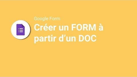 Créer un Google Form à partir d