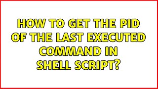 Unix & Linux: How to get the pid of the last executed command in shell script? (3 Solutions!!) Profile