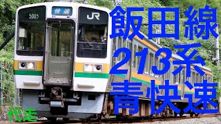 JR飯田線のワンマン快速を213系が代走！ (通過シーン)
