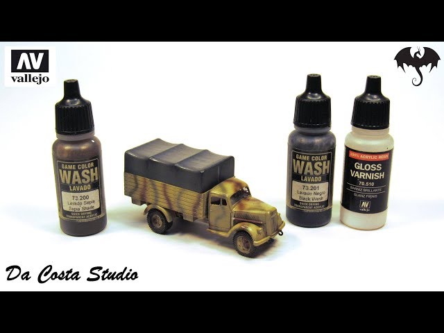Tutorial - How to apply a simple and easy Wash on your model with Acrylicos  Vallejo by Da Costa 