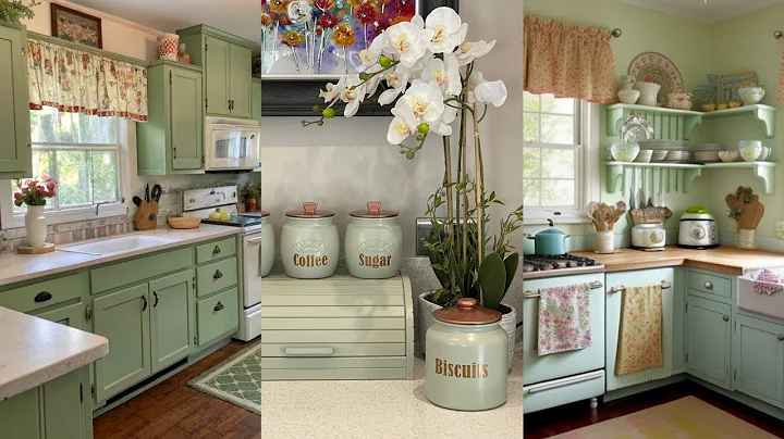 Discover Small Country Charm: Vintage-Inspired Kitchen Ideas with a Cozy Green Aesthetic🌿🥑🌾💚