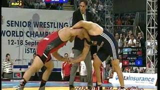 2011 World Wrestling Championships 96 kg Reza Yazdani Iran v Serhat Balci  Farsi Commentary