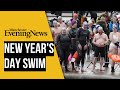 The fancy dress swimmers who braved salford quays on new years day