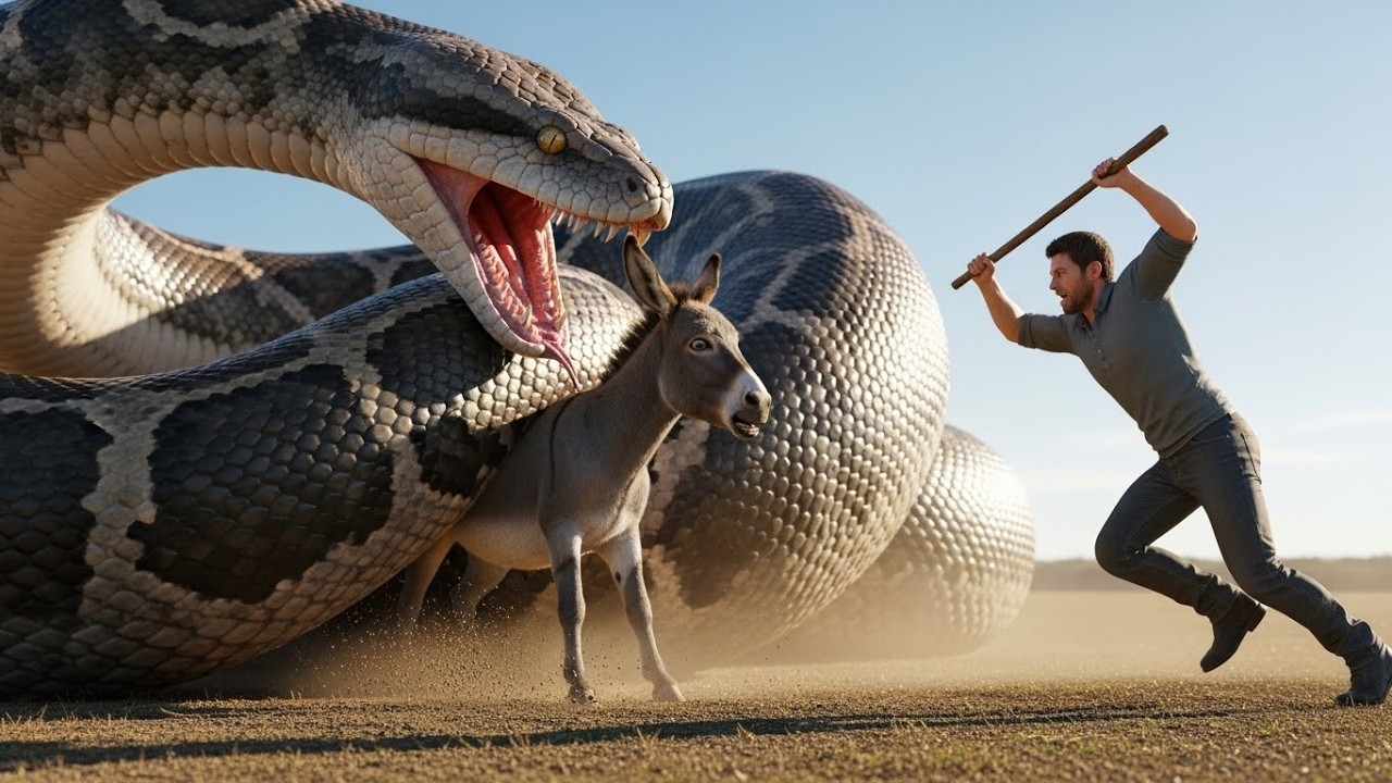 Monty Python Donkey Rides Heroic Rescue Team Saves Innocent Donkey from GIANT Python Attack 🐍🐾 ...