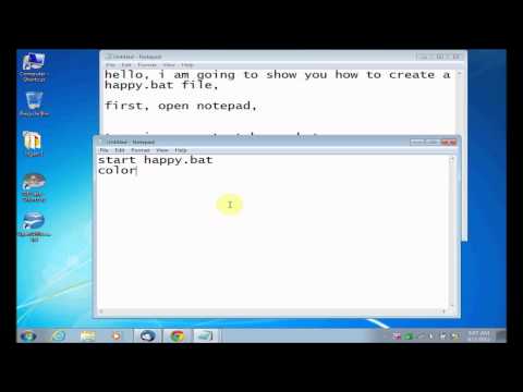 How to make a virus that can crash your computer in notepad! (happy.bat file).