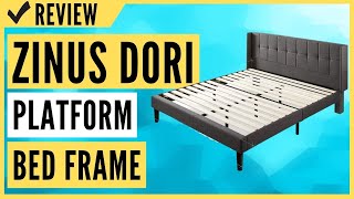 ZINUS Dori Upholstered Platform Bed Frame with Wingback Headboard