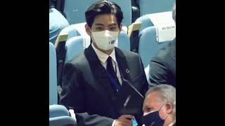 Taehyung Practicing His Un Speech Before Delivering..
