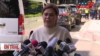 LOOK: VP Sara Duterte arrives at QC court for arraignment of grave threats case | ANC