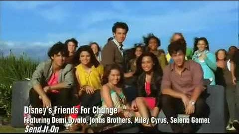 The Jonas Brothers, Selena Gomez, Demi Lovato Miley Cyrus- Send It On- Official Music Video [HQ]