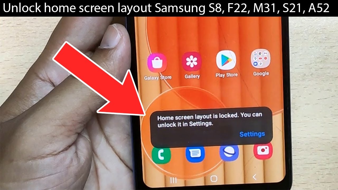 How To Remove Home Screen Layout Lock In Samsung - Youtube