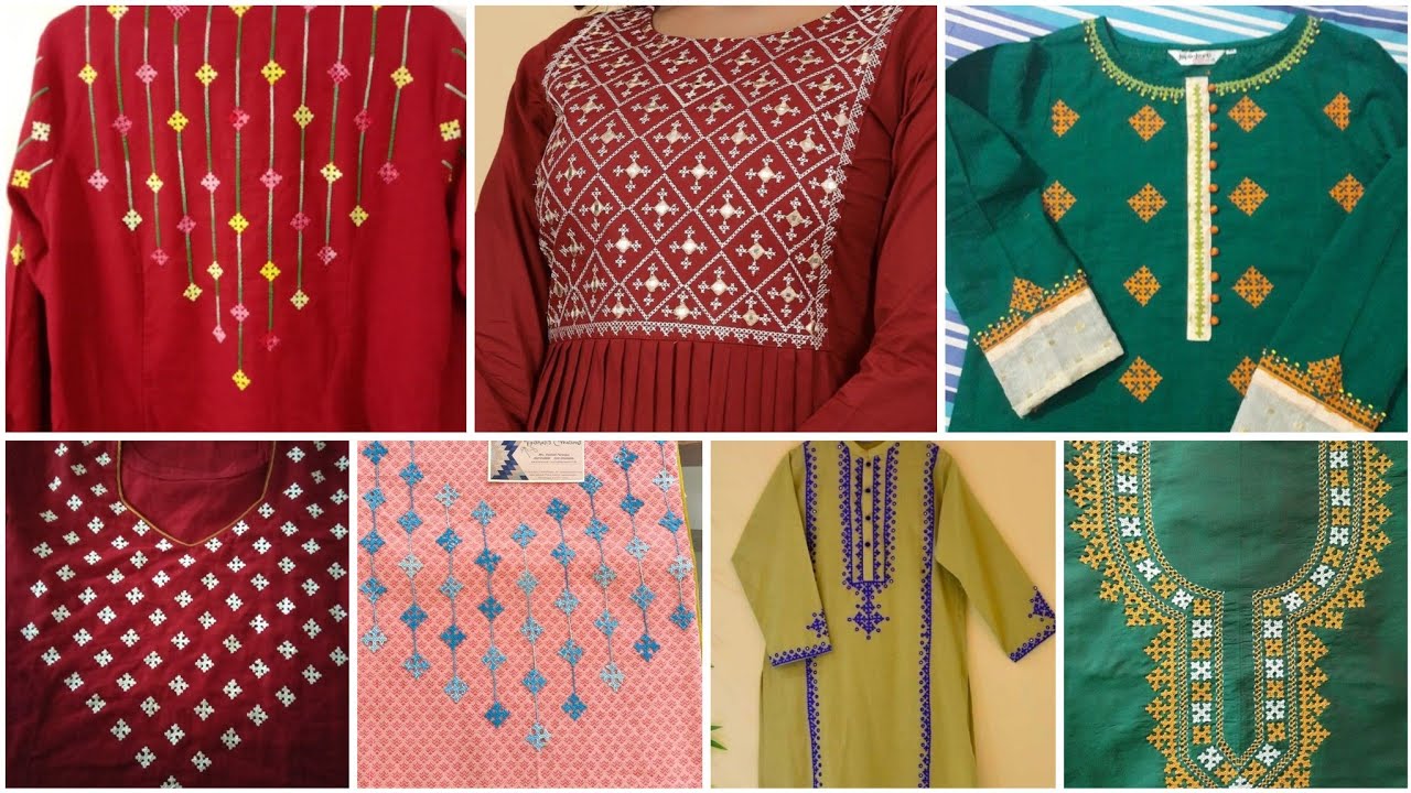 Hand Made Embroidery Dress Design/Embroidery designs/Lawn Dress With Embroidery/Sindhi Karahi