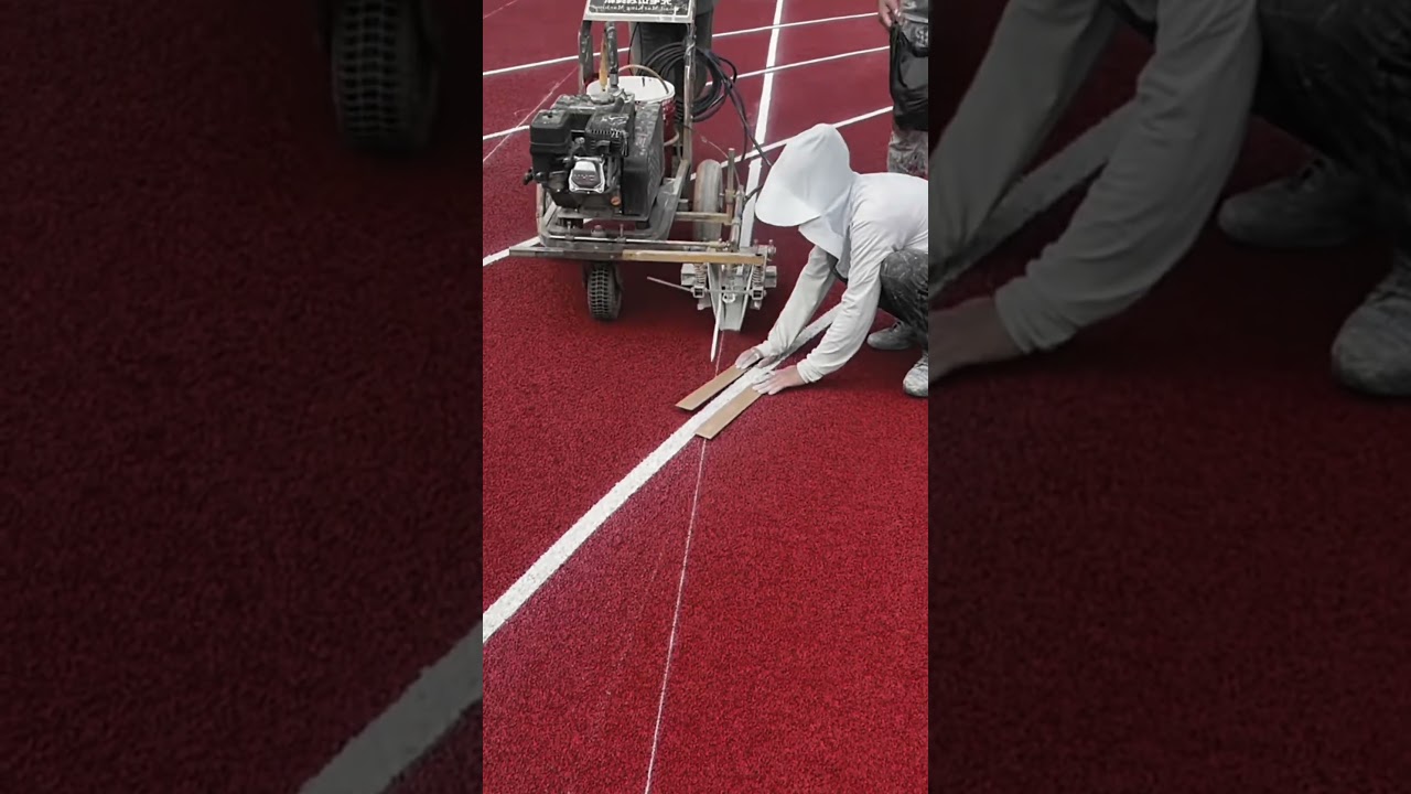 Outdoor Basketball Court Marking and Painting Process