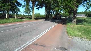 Caterpillar 627 scraper on the road 1