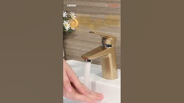 TDM.VN | Giới thiệu vòi chậu lavabo nóng lạnh Caesar B390CGU màu vàng đồng sáng bóng