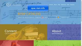 A Quick Guide to the RISM Online Catalog