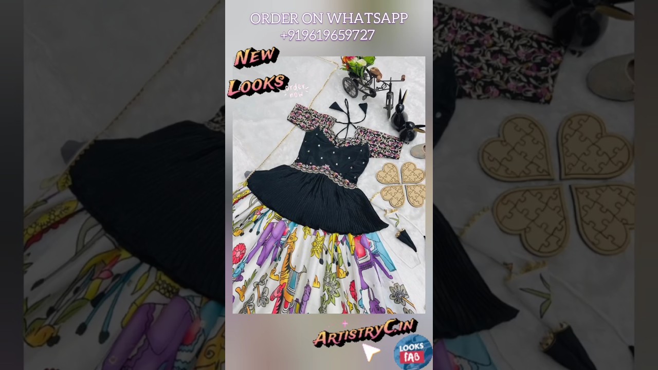 Printed Embroidery Work Lehenga Cholis for Girls Kids Wear 