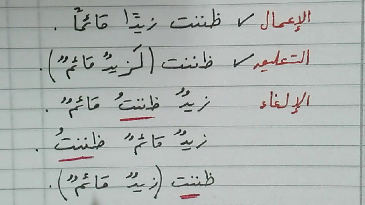 شرح ألفية ابن مالك 89 - اختصار الفيديو السابق - التعليق والإلغاء بإيجاز