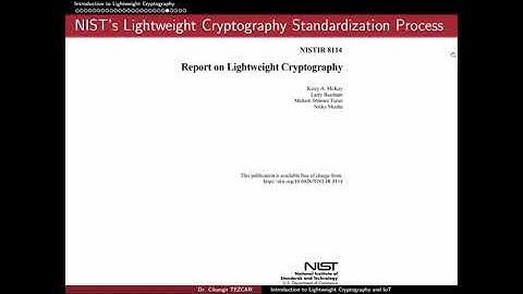 Lightweight Crypto for IoT - 1.3: NIST