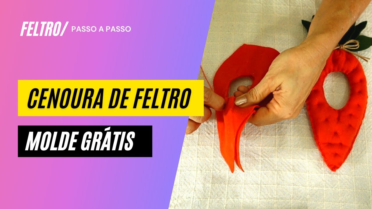 Cenoura de Feltro - Como Fazer (Molde Grátis)