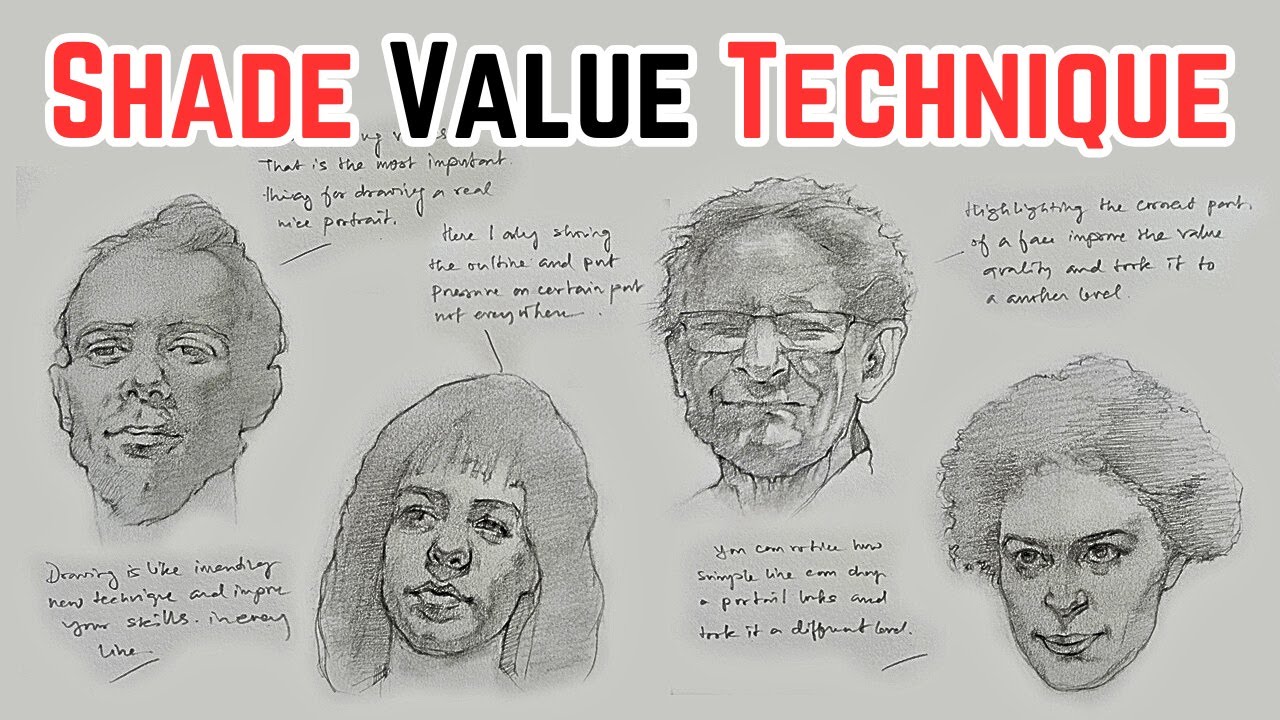 Как нарисовать портрет, используя тени и тональность | Простая техника для начинающих
