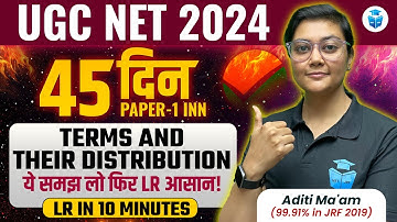 UGC NET Logical Reasoning Terms & their Distribution by Aditi Mam | UGC NET Paper 1 | UGC NET 2024