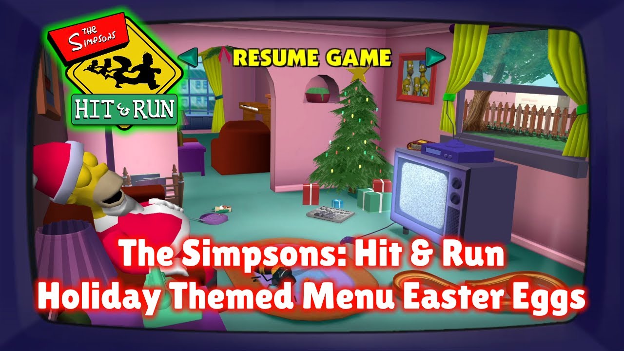 The Simpsons Hit and Run Holiday Menu's Easter Eggs YouTube