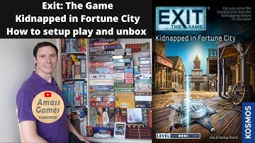Fortune City overview. Exit: the Game. How to set up play, unbox by * AmassGames * board games 4K