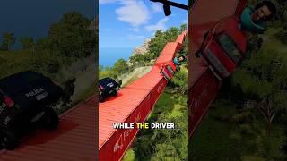 Extreme Crash! Car Flies Off Container Track #shorts #shortvideo
