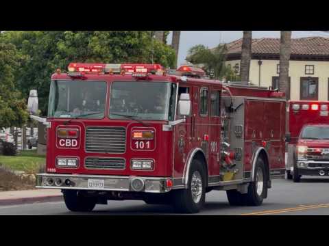 Carlsbad Fire Dept. Engine 101, RA101, & RA105 Responding