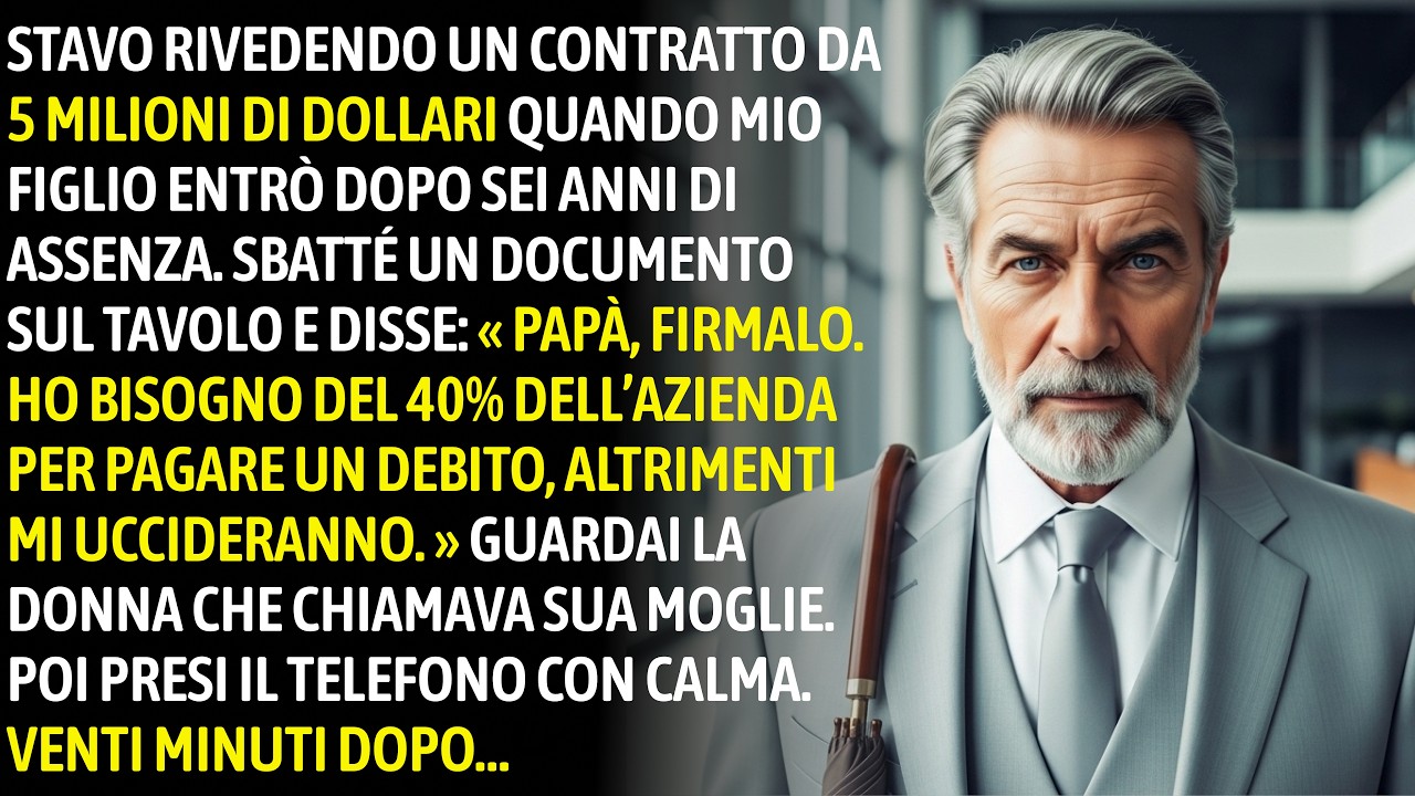 Sei anni di silenzio. Nessuna chiamata. Poi ieri Roberto è entrato nel mio ufficio con una donna elegante che non avevo mai visto. Mentre lei parlava, lui guardava il pavimento. «Roberto deve...