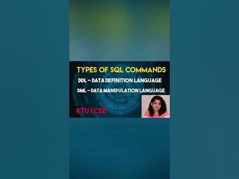 TYPES OF SQL COMMANDS # Database Management System - YouTube