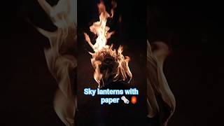 DIY sky lanterns with paper 🗞️🗞️#sehar #papercraft #ytshorts #trending